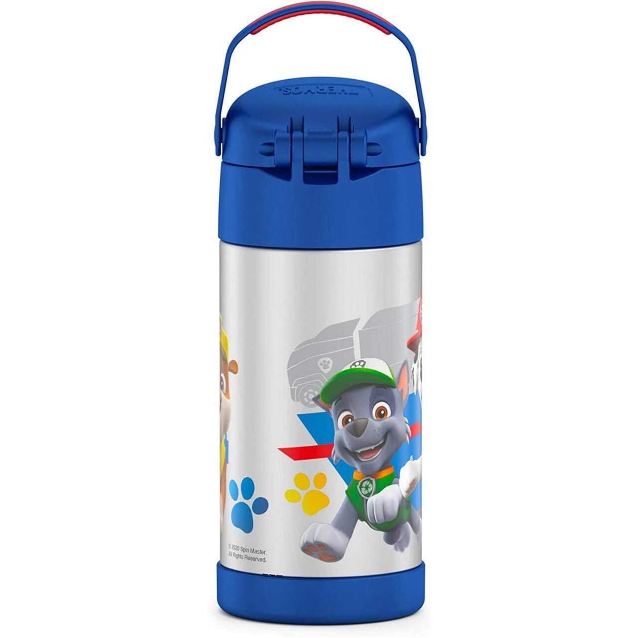 Thermos Funtainer Water Bottle With Straw - 12 Ounce, Paw Patrol - Kids Stainless Steel Vacuum Insulated Water Bottle With Lid
