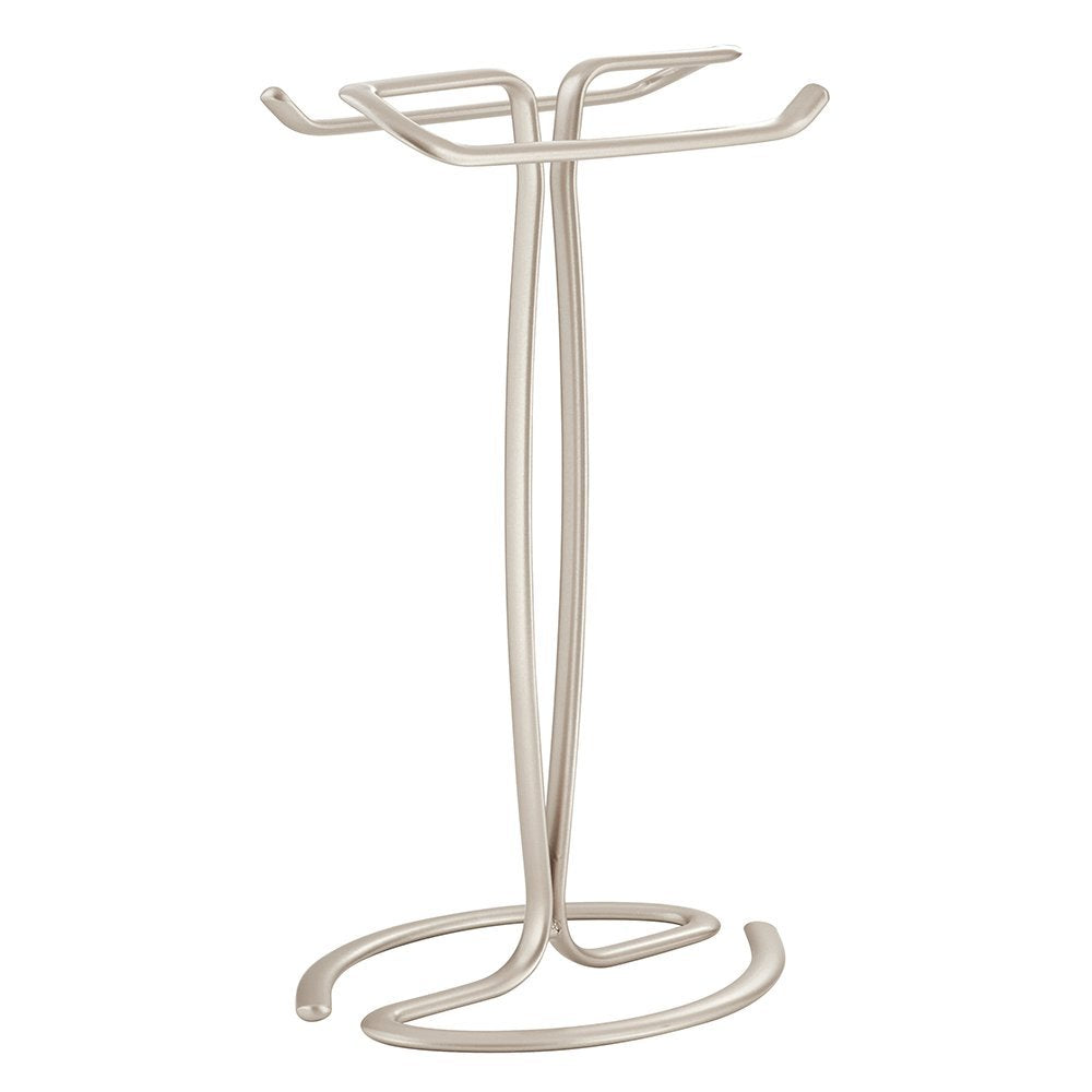 Idesign Axis Metal Hand Towel Holder For Master Bathroom, Vanities, Countertops, Kitchen, Holds 2 Finger Tip Towels, Satin