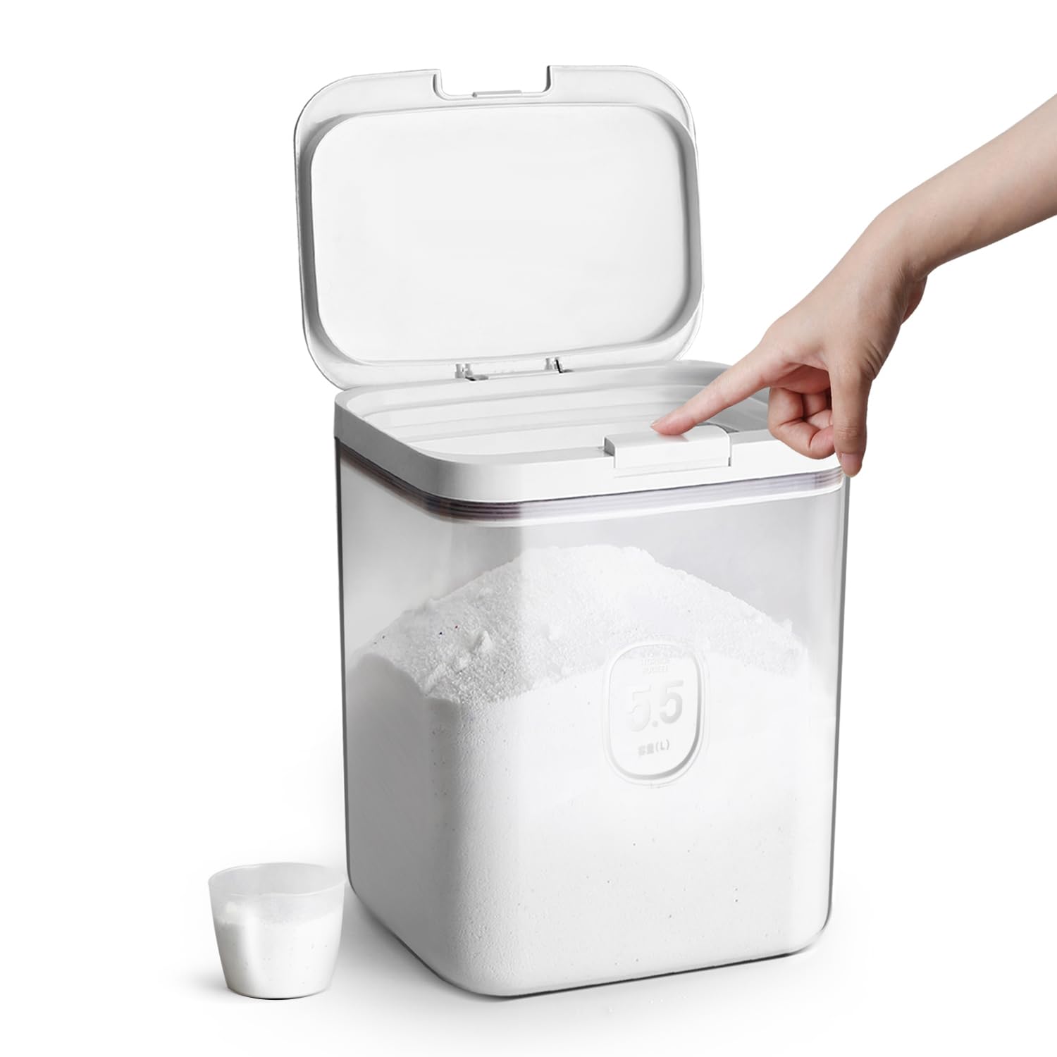 Livlab Flour Container - 5.5 L /5.81Qt/5Kg Large Flour Dispenser Keep Your Flour Fresh And Dry Easily With Kitchen Essential