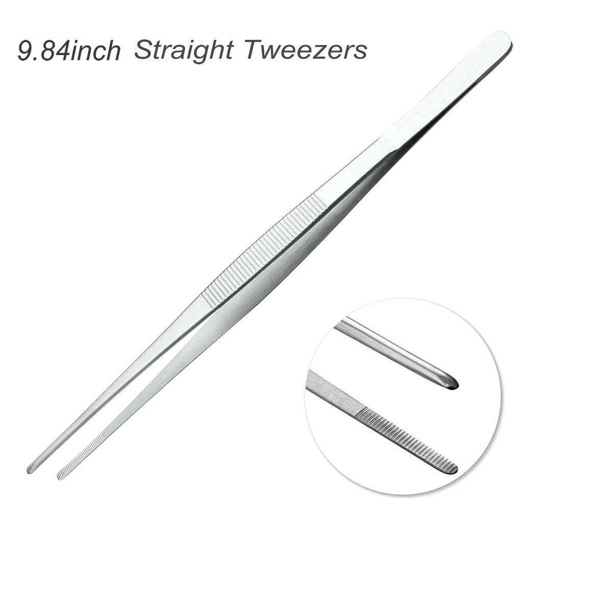 2-Piece Stainless Steel Kitchen And Culinary Cooking Tweezers Set,Precision Serrated Tips Chef'S Tongs For Cooking Food Design,G