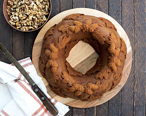 Nordic Ware Autumn Wreath Bundt Pan, Bronze, 10 Cups, Silver