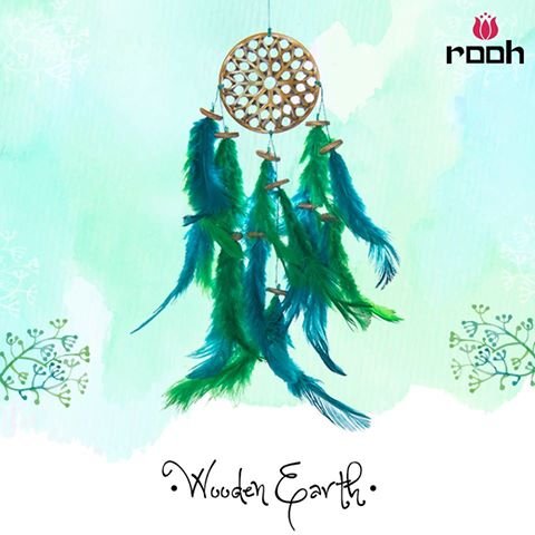Rooh Dream Catcher ~ Wooden Earth ~ Handmade hangings (Can be Used as Home Decor, Gift, Wall Hangings, Meditation Room, Yoga Tem