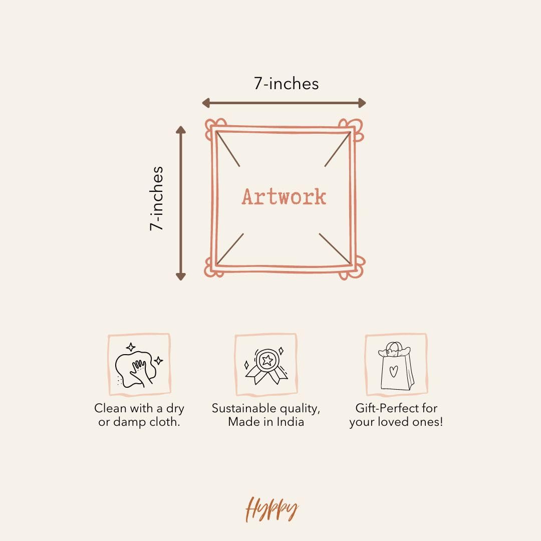 Hyppy The Am-Pm Print | Table/Wall Print | Multicolour | Art Print For Home Decoration | 7 X 7 Inches | Desk Art | Home Decor |