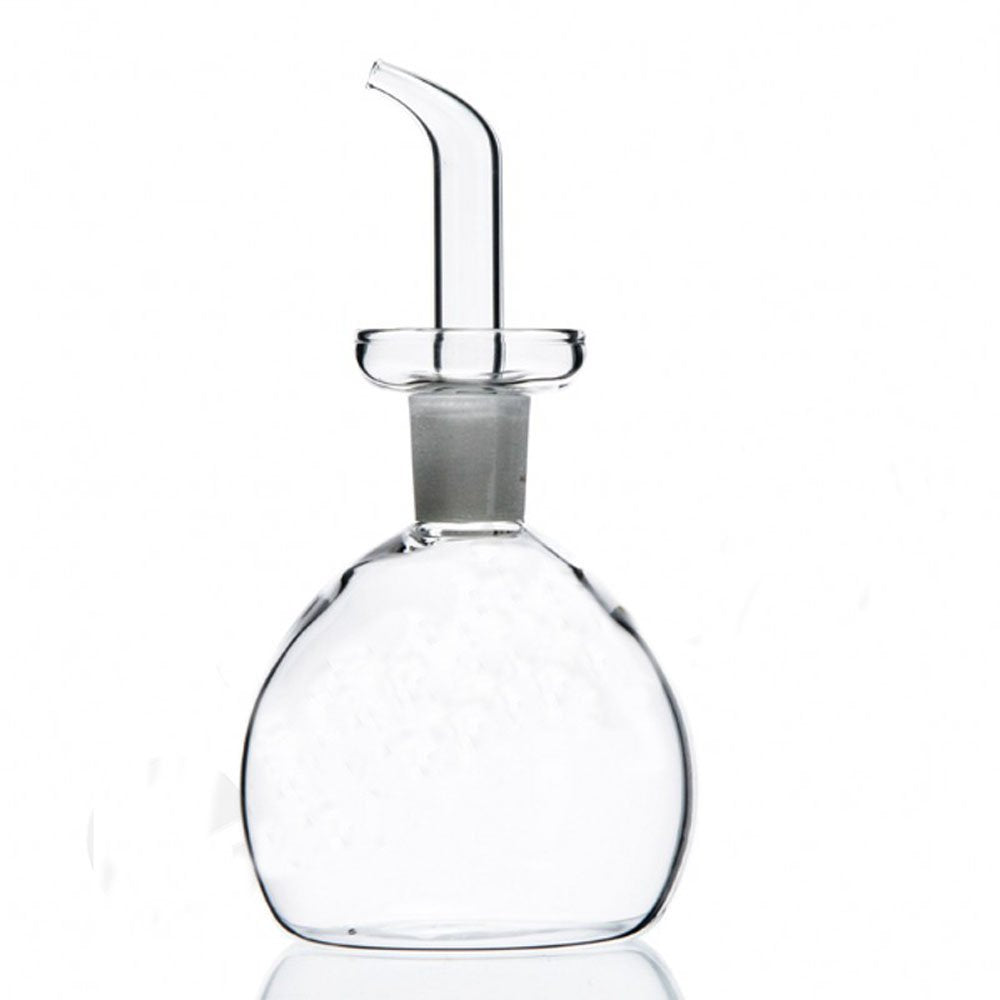 Eleton Round Pot Shape Oil And Vinegar Bottle, Glass Olive Oil Dispenser Bottles Storage, 8 Oz Cruet
