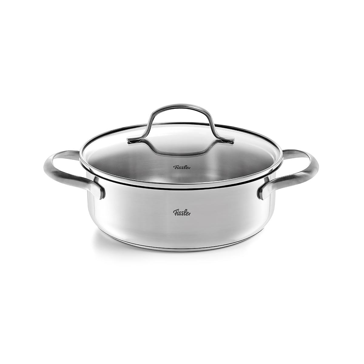 Fissler San Francisco/Stainless Steel Stewing Pan (1.2 L  Diameter 16 cm) with Glass Lid, Pouring Rim, Energy Saving  Also Ind