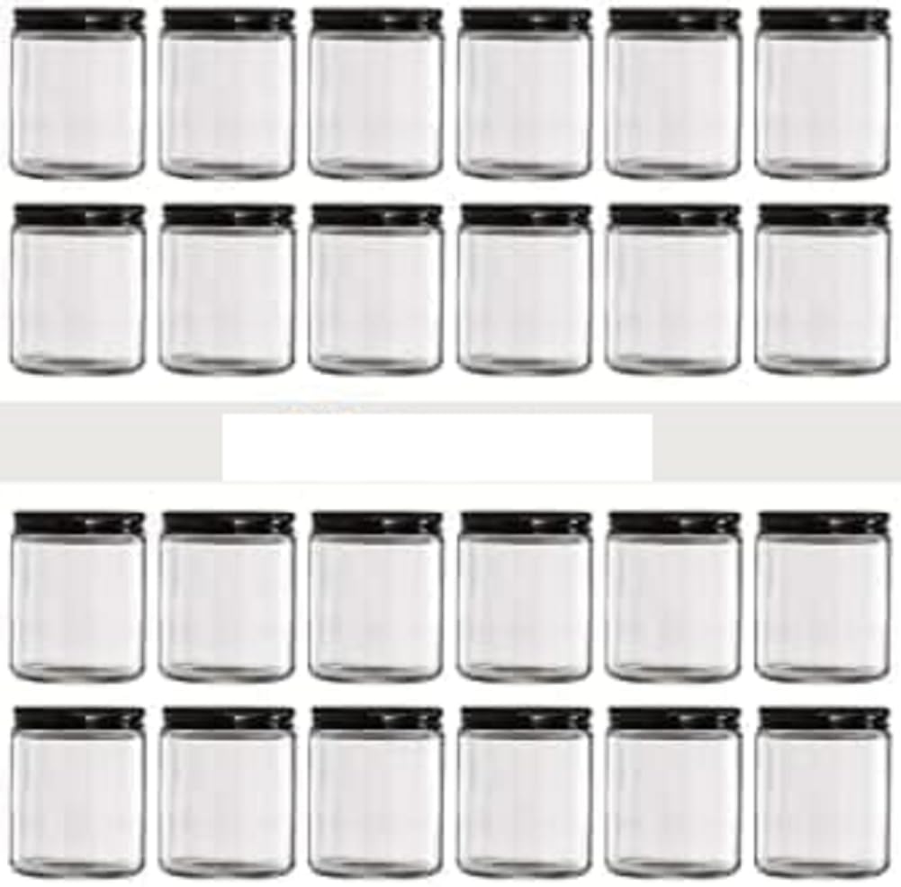 BIG CART 200Ml Glass Jars With Metal Lids, Clear Round Candle Making Jars- Empty Food Storage Containers, Mason Canning Jar For 