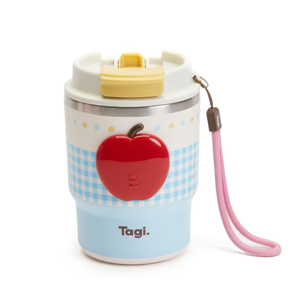 Tagi. Imagine Apple Stainless Steel Tumbler 12oz with DualDrink Lid & Foldable Straw, 316L Insulated Water Bottle, LeakProof &