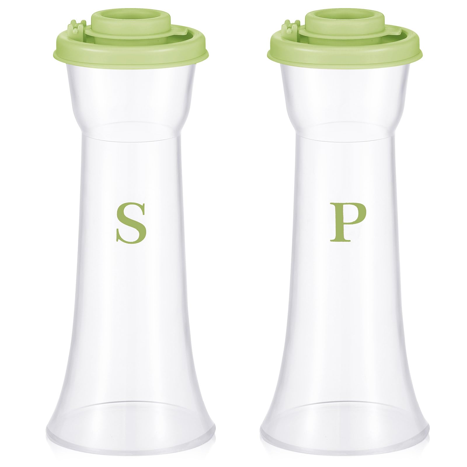 Set of 2 Plastic Salt and Pepper Shakers with Lids Large Salt Shaker Pepper Container Vintage Tall Hourglass Camping Picnic Outd