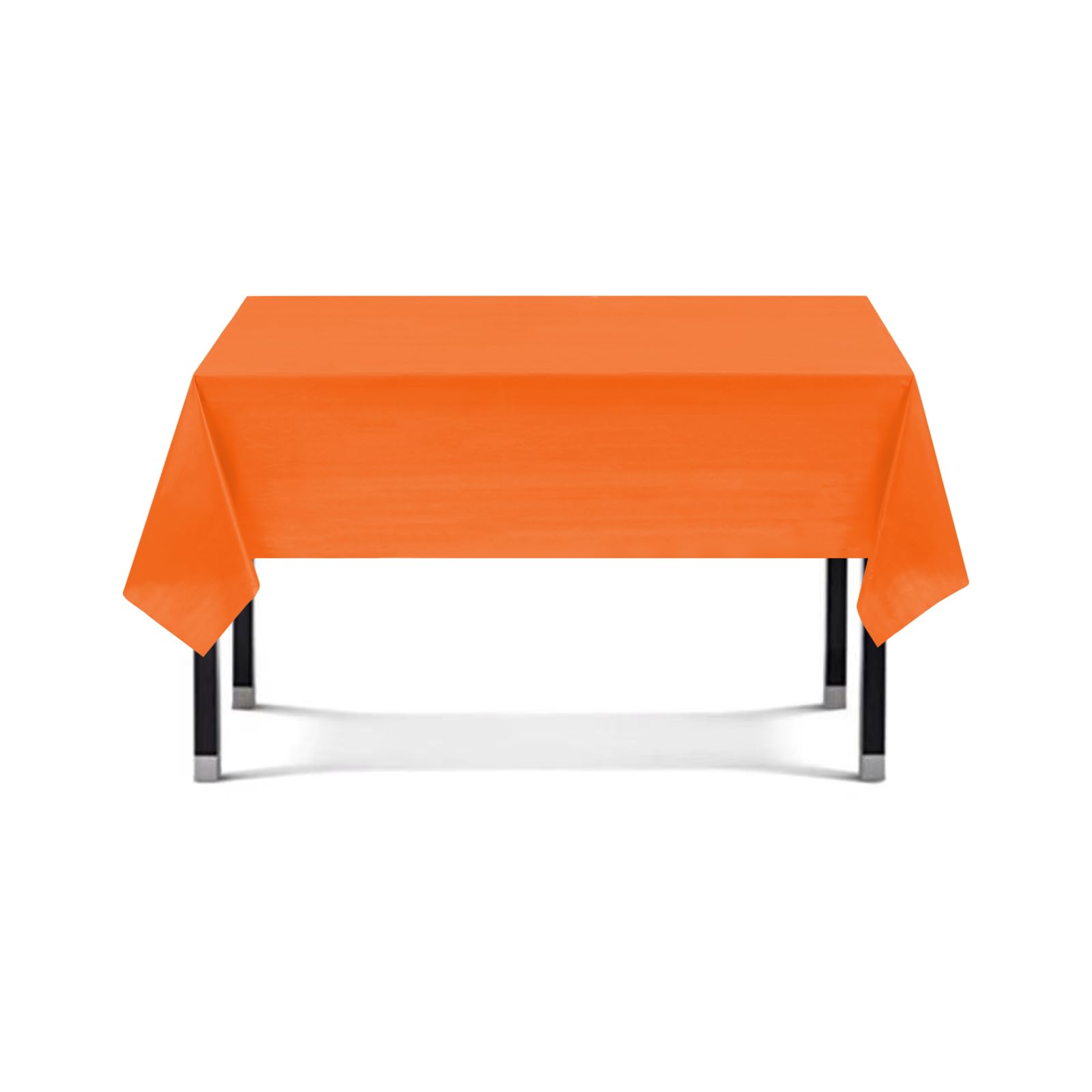 Eleclassi Orange 12 Pack Premium Plastic Table Cloth Disposable Tablecloth 54 X 108 Inch - Plastic Tablecloths For Rectangle Tab