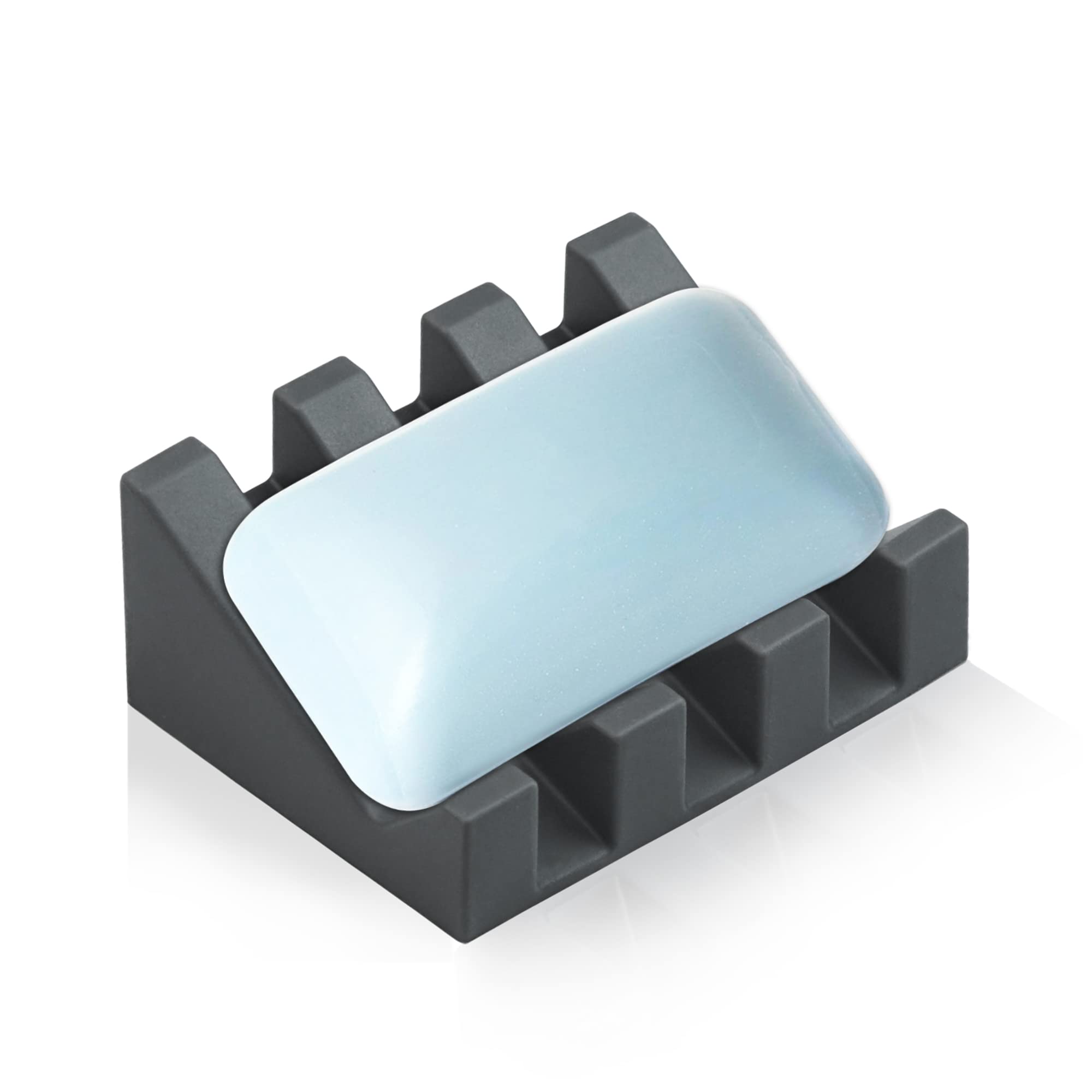 New Silicone Soap Dish With Drain,Soap Dish Shower Waterfall Bar Soap Holder Tray With Drain Soap Saver For Bathroom Kitchen Acc