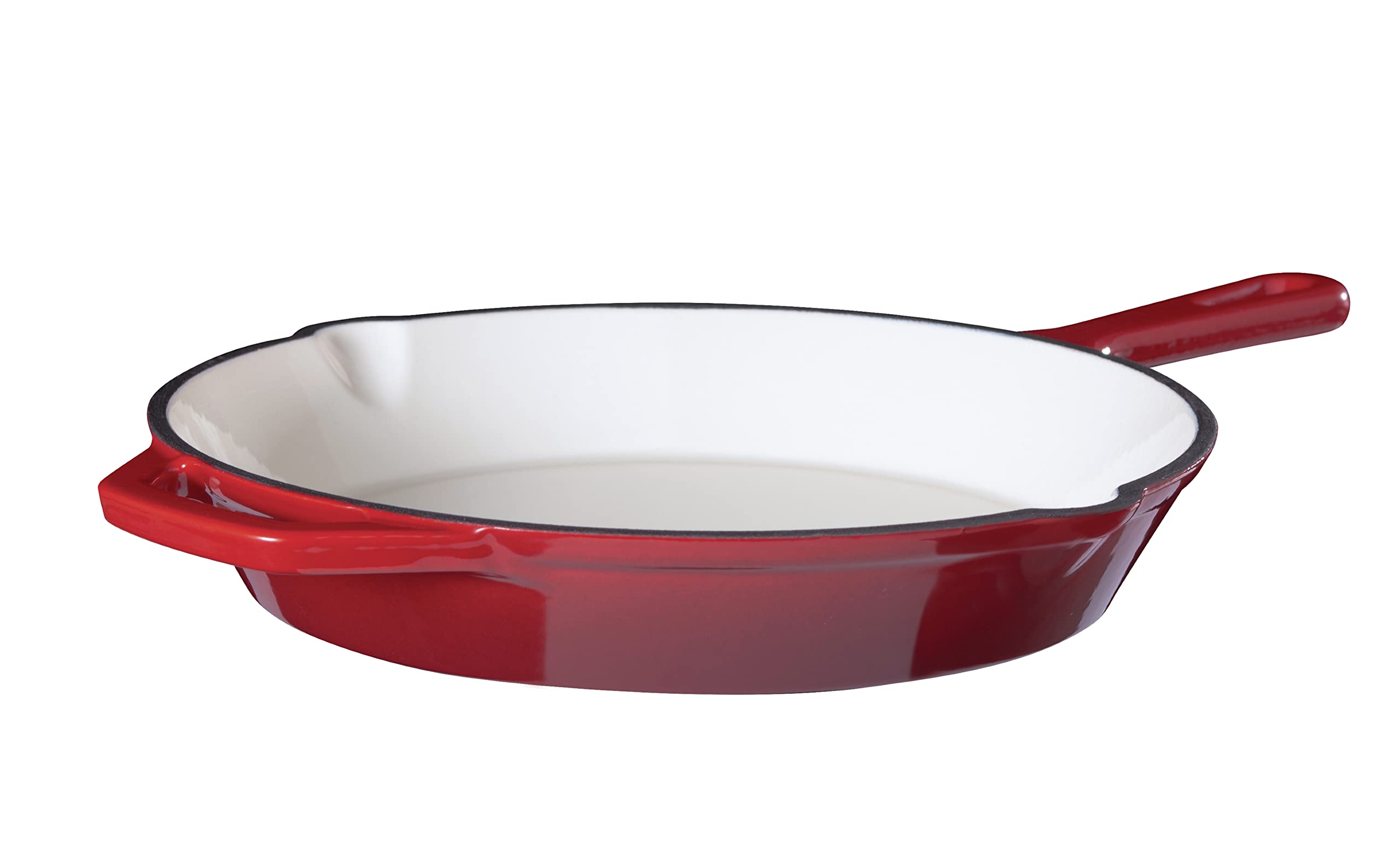Eternal Living Enameled Cast Iron 10'' Skillet Fry Pan Red
