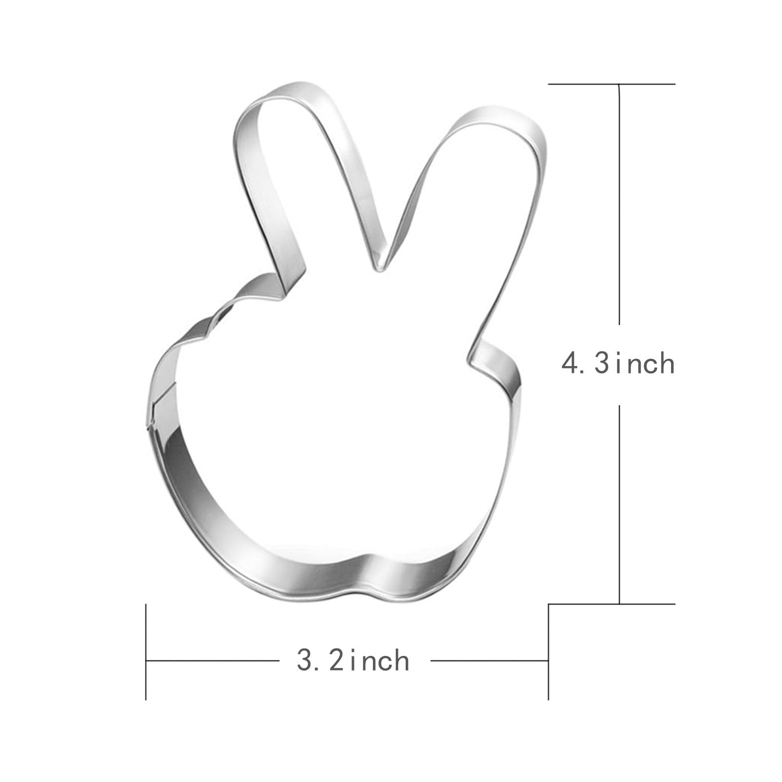 Peace Hand Cookie Cutter-4.25 Inch-Diswasher Safe-Peace Sign Cookie Cutter Shape For Two Groovy One Birthday Party Decoratons