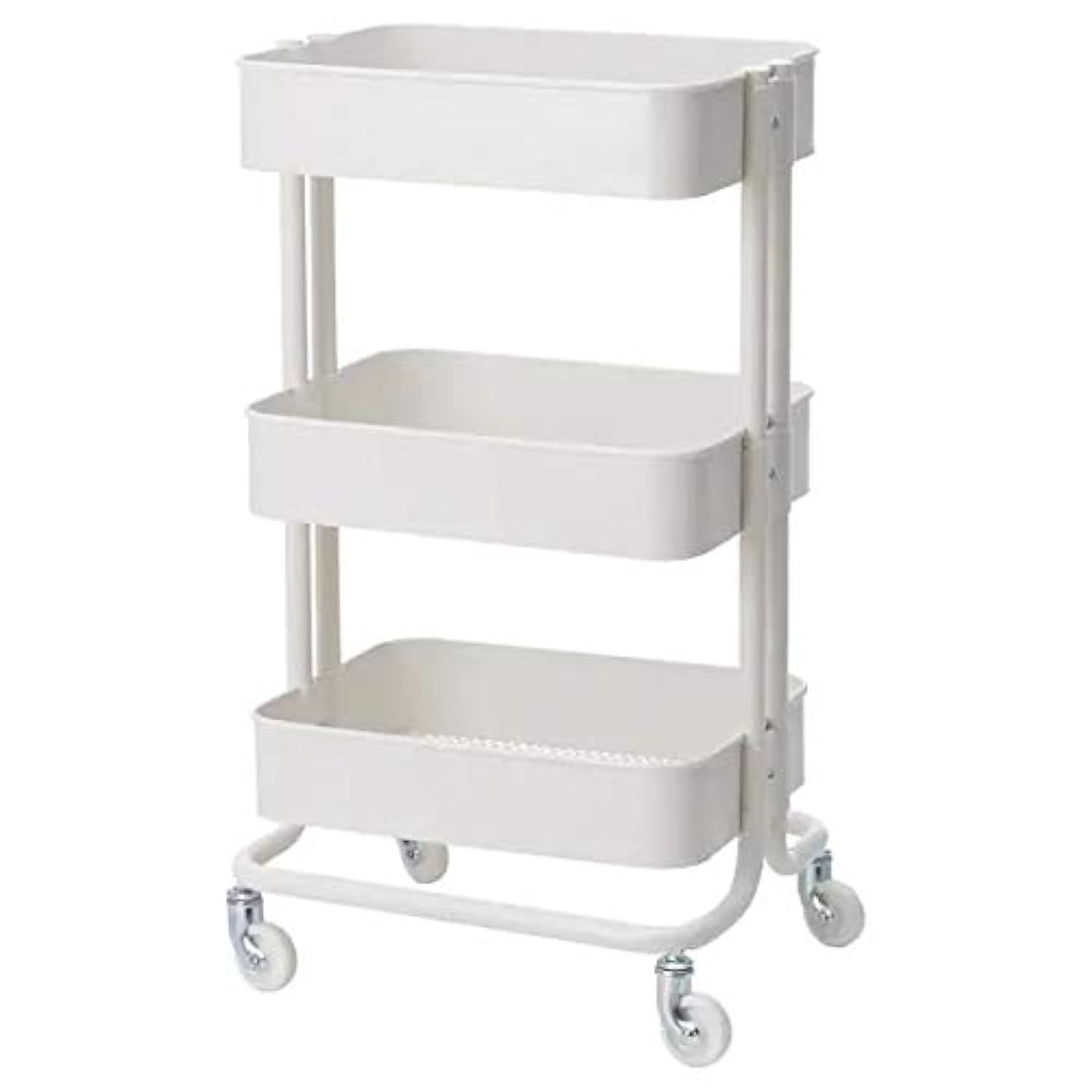 Ikea Rskog Trolley,White,0.35X0.45 M (13 3/4X17 3/4) With Tss Cotton Balls(5 Pieces), Metal
