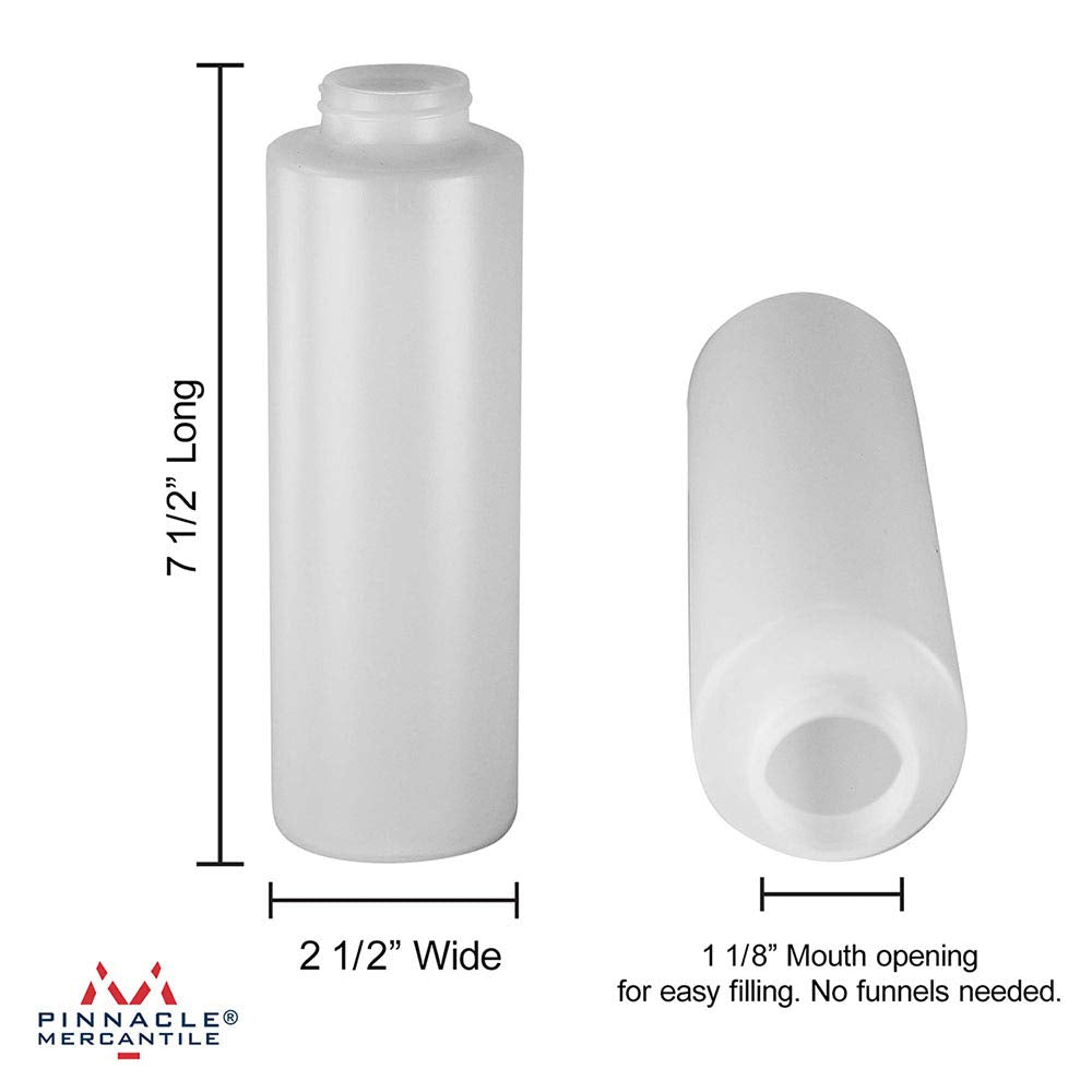 Pinnacle Mercantile Condiment Squeeze Bottles With Flip Top Hinged Black Cap 16 Oz Set Of 12 (Perfect For Condiments, Sauces, Dr