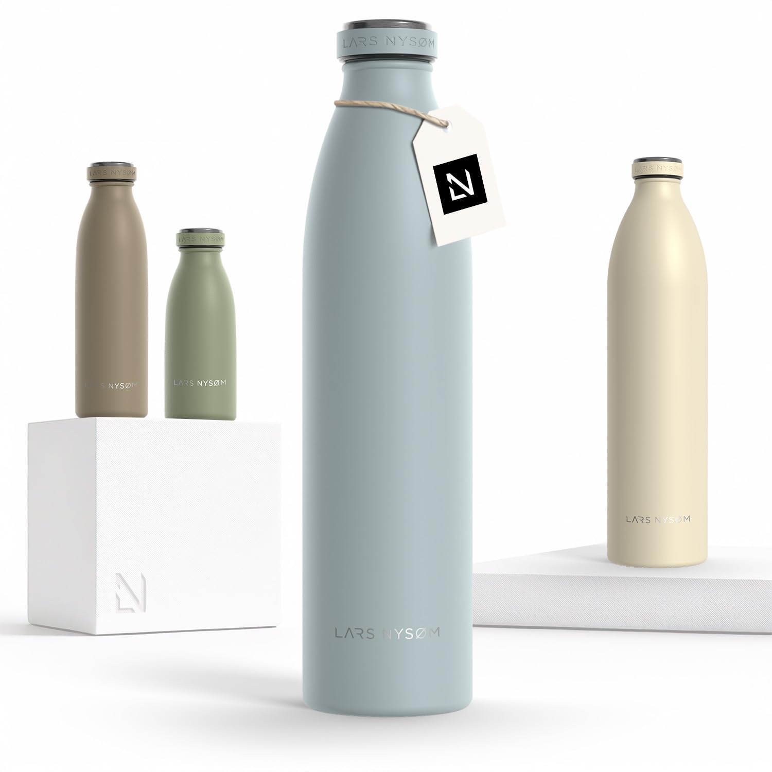 LARS NYSM Stainless Steel Insulated Water Bottle 12 oz 17 oz 25 oz 34 oz 51 oz | Insulated Thermo Flask for Hot and Cold Beverag