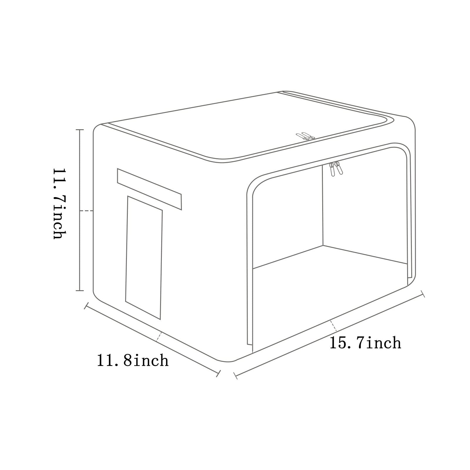 2 Pack Clear Window Storage Bins - Stackable Linen Fabric Storage for Clothes - Foldable Box Organizer Set with Carrying Handles