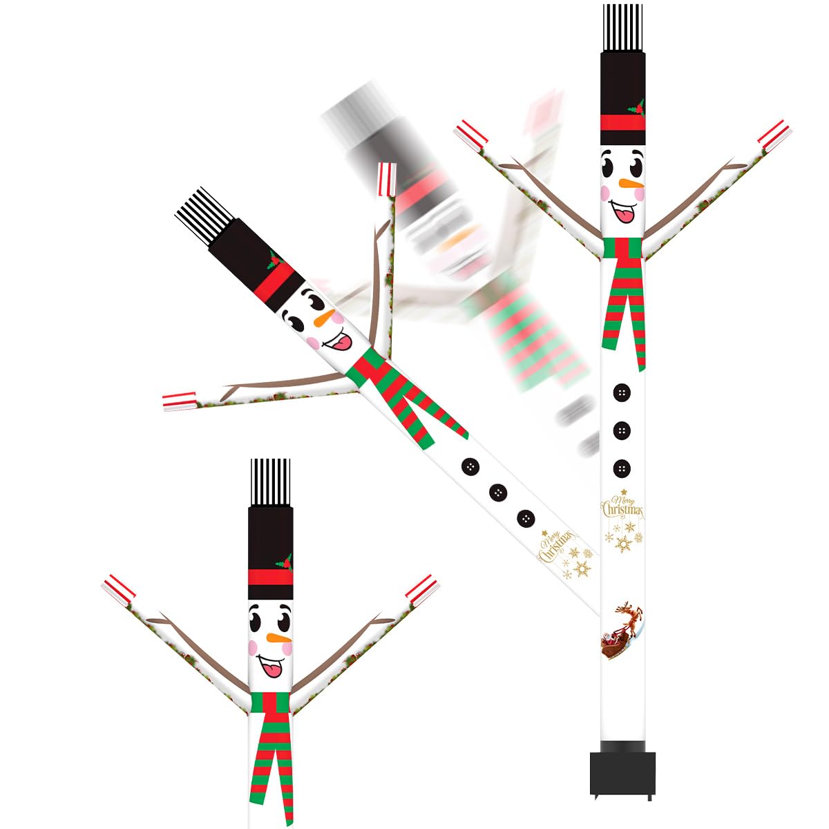 8FT Inflatable Air Waving Tube Dancer with Blower Set, Blow Up Inflate Santa Clause for Christmas Decorations (Snowman)