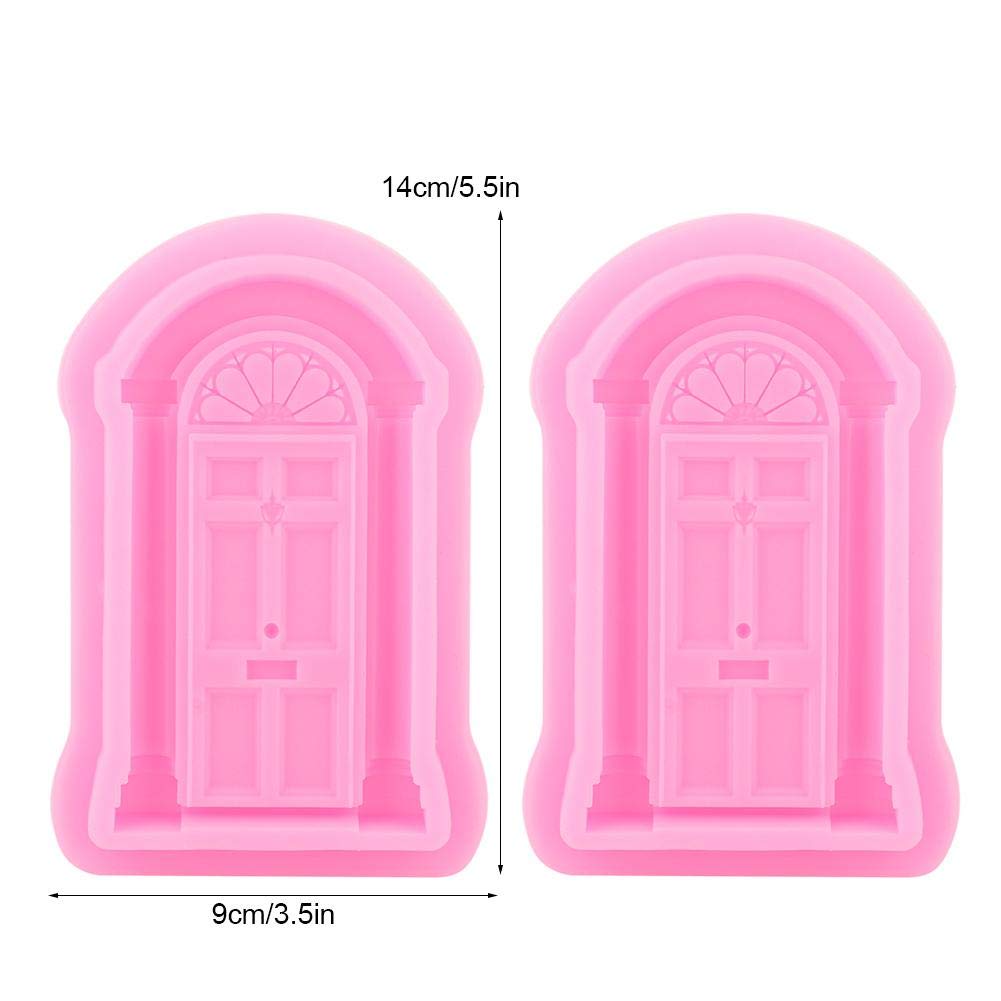 Fdit 2Pcs Household Diy Door Window Silicone Cake Fondant Cookie Decorating Baking Tool(#1)