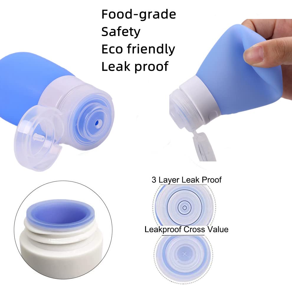 Accfore 5 Pack Squeeze Salad Dressing Bottles With Cleaning Brush,Portable Sauce Containers,Bottle Condiment Bottles,Leakproof F