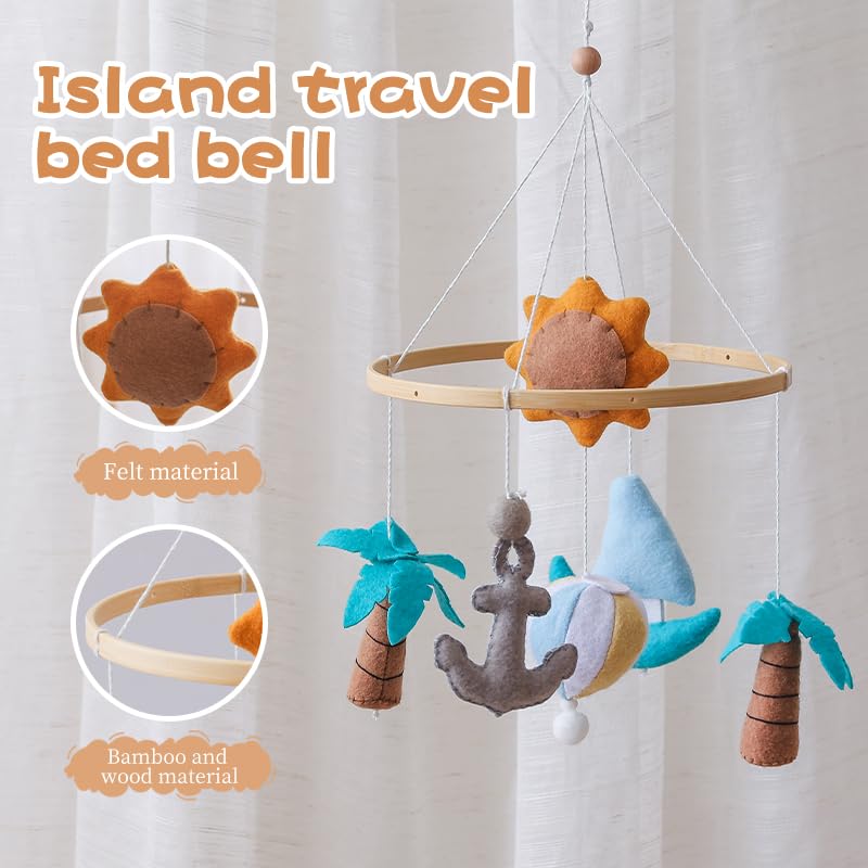 GOODMOM Seaside Nursery Mobile for Boys & Girls - Handmade Staycation Baby Mobile for Crib - Baby Crib Mobile BEACH Theme Access