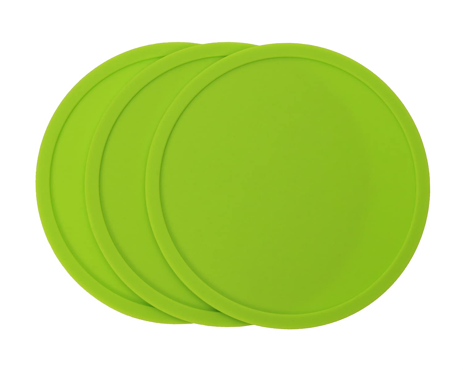Onlykxy 3 Pieces 3.93 Inch Silicone Coasters, Round Coasters For Drinks, Beverage Coffee Tea Coaster (Green)