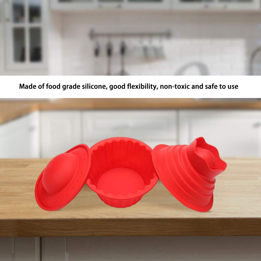 Alvinlite Giant Cupcake Molds, Dishwasher Safe Big Top Silicone Cupcake Molds, Non-Stick Jumbo Caupcake Bake Sets For Diy Bake T