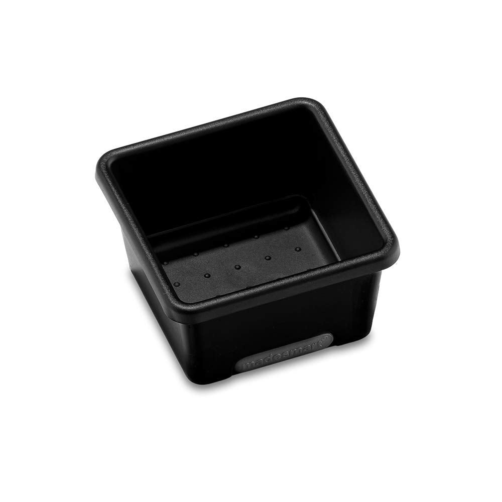 Madesmart Drawer Organizer 3 X 3 Square Plastic Bin For Home Organization, Soft-Grip Lining, Non-Slip Feet, Bpa-Free, Carbon