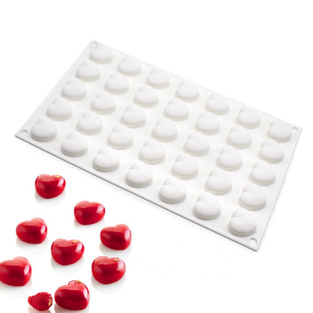Mini 35 Holes Heart Shape Silicone Mold For Candy Chocolate Cake Mould Baking Diy Ice Tray Food Safe Kitchen Accessiories (Lover