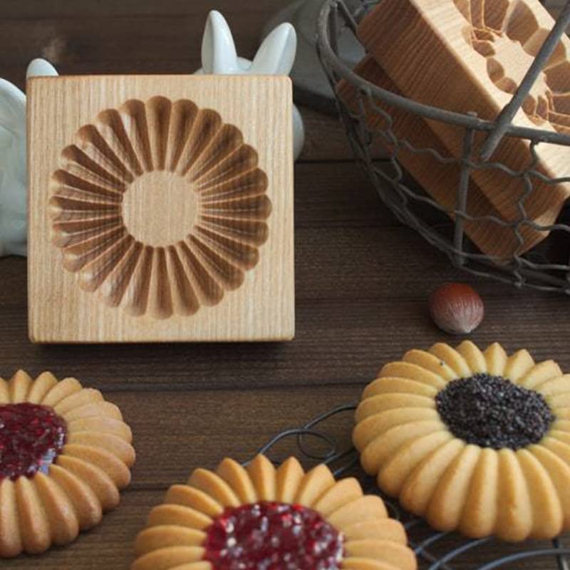 Wooden Cookie Biscuit Mold Baking Embossing Cookies Stamp Mold Cutter Funny 3D Baking Mold Embossing Craft Decorating Suitable F