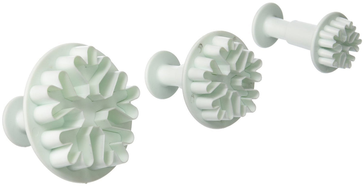 Set Of 3 Snowflake Decorating Fondant Cookie Cake Embossing Tool Big Frozen Plunger Cutter Sugarcraft Cutter Mold