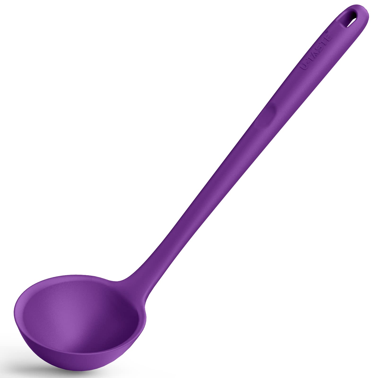 13 inch Silicone Soup Ladle: UTaste 600F Heat Resistant 4 oz Large Nonstick Seamless Rubber Kitchen Deep Serving Spoon with No