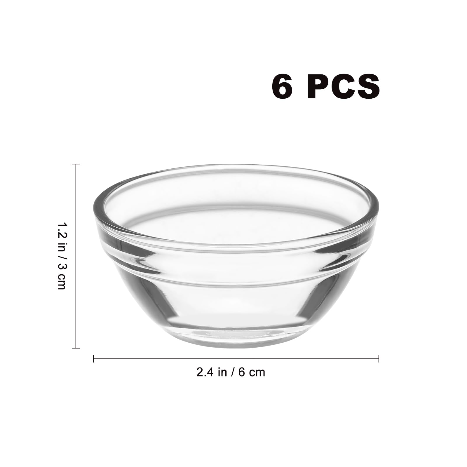 Small Pyrex Prep Mixing Bowls: 2.3X1.1Inch Mini Prep Bowls Stackable Glass Serving Bowls For Kitchen Prep - Dessert - Dips - Sal
