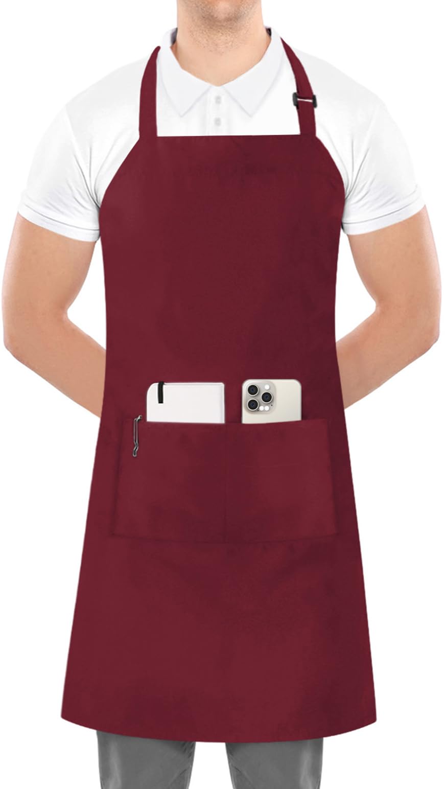 Utopia Kitchen 2 Pack Bib Apron, Adjustable With 2 Pockets, Water And Oil Resistant, Cooking Kitchen Chef Apron For Women Men
