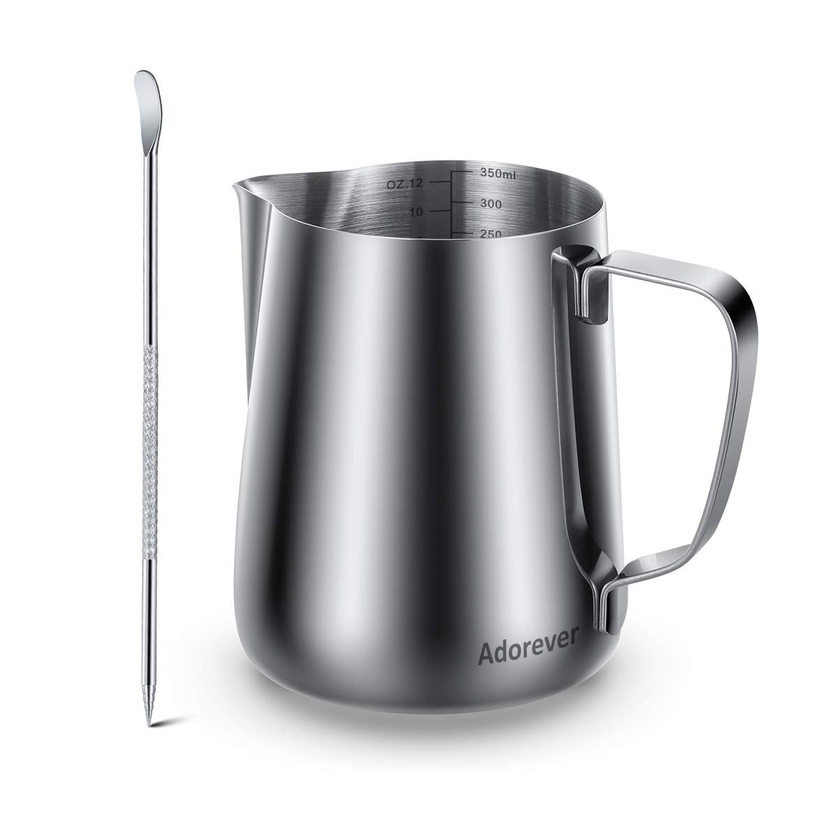 Milk Frothing Pitcher, Thicker Version 350Ml 12Oz Steaming Pitchers Stainless Steel Milk Coffee Cappuccino Latte Art Barista Ste