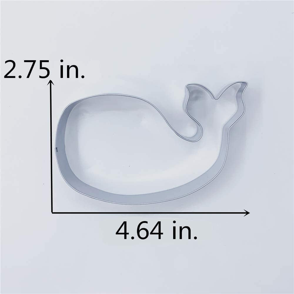 Liliao Whale Cookie Cutter - 4.6 X 2.8 Inches - Stainless Steel