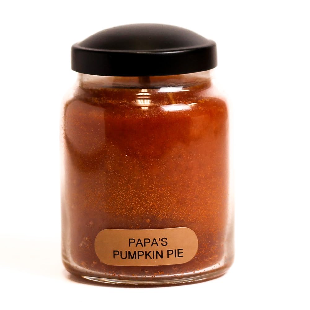 A Cheerful Giver - Papas Pumpkin Pie Baby Scented Glass Jar Candle (6oz) with Lid & True to Life Fragrance Made in USA