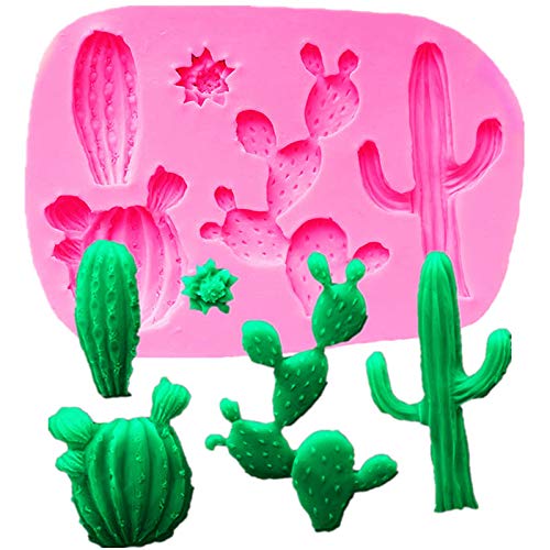 2 Pcs Tropical Leaf Fern Palm Leaves Cactus For Hawaii Aloha Theme Party Birthday Baby Shower Diy Cake Fondant Baking Biscuit 3D
