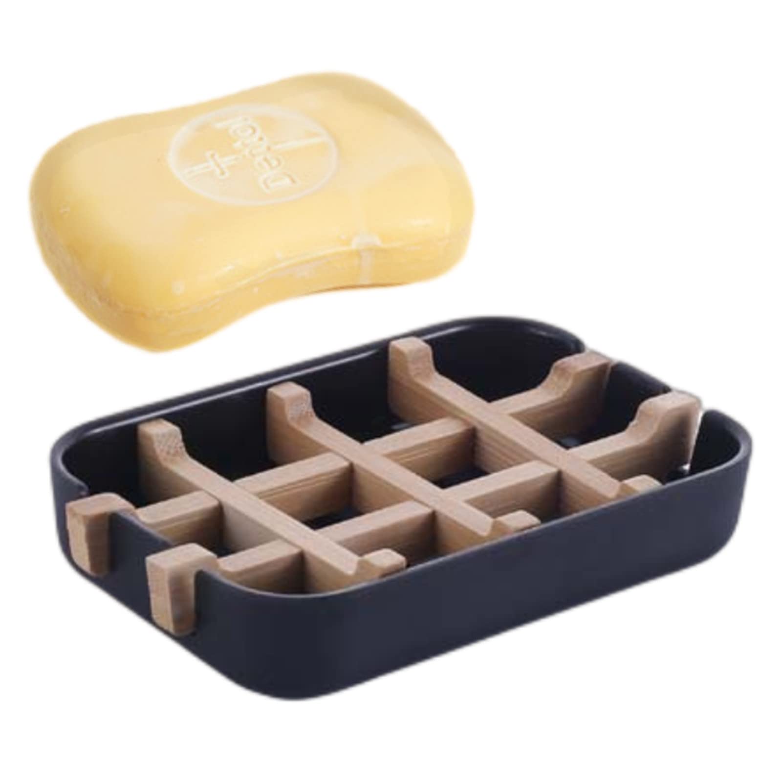 Bamboo Soap Dish, Bar Soap Holder Self Draining Soap Dishes For Shower Bathroom Kitchen Sink, Eco-Friendly Wooden Soap Savers Dr