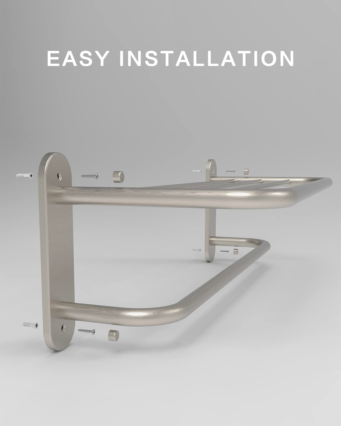 Fixsen 18 Inch Bathroom Towel Rack Towel Bar Towel Shelf Brushed Nickel Stainless Steel and Zinc Alloy Wall Mount 1pc for House Lavatory and Hotel