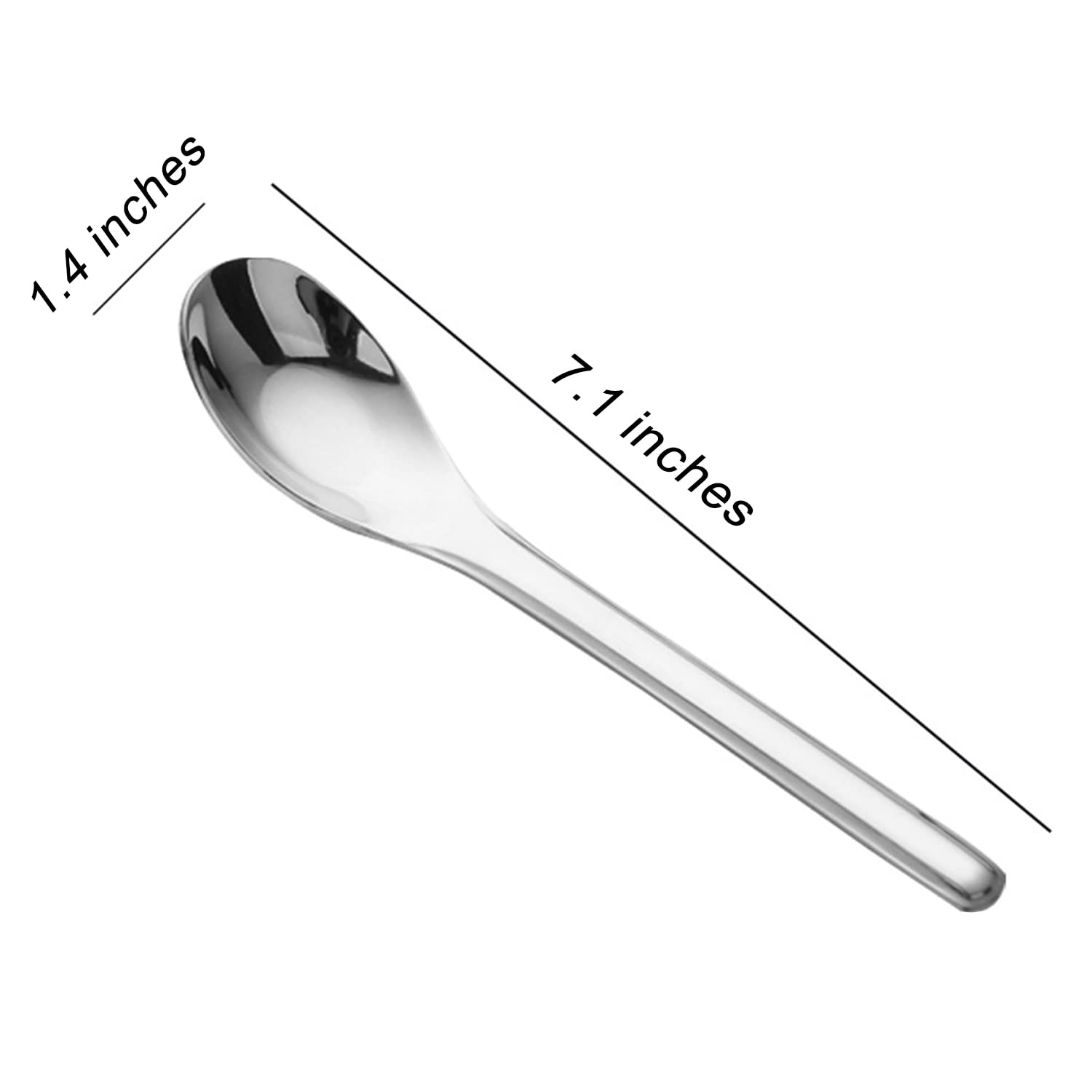 Ouliget Thick Heavy Weight Dinner Soup Spoons,Stainless Steel Tablespoons,Chinese Silver Spoon,Heavy Duty Asian Thick Long Handl
