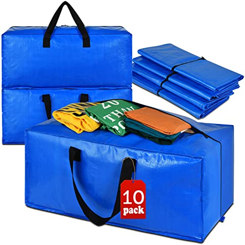 Moving Bags, Moving Supplies And Heavy Duty Large Storage Bags With Zippers Backpack, 10 Pack College Dorm Room Essentials, Movi