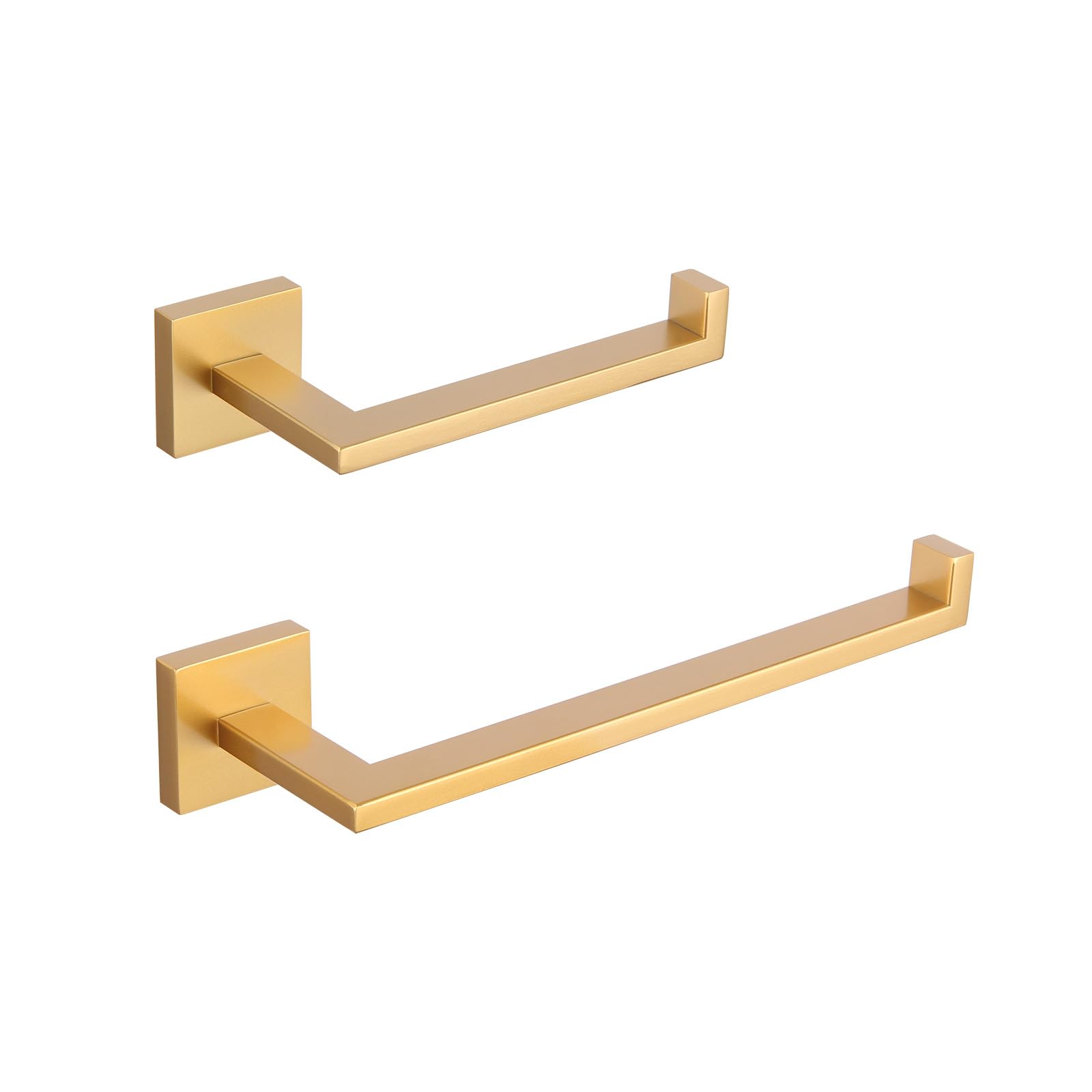 GERZWY Bathroom 2-Piece Bathroom Hardware Set Gold Stainless Steel - Toilet Paper Holder Towel Ring IG1856-2BE