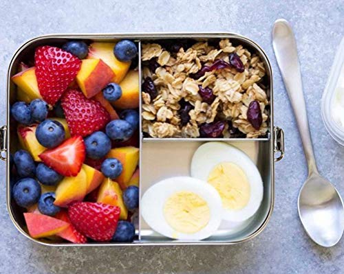 G.a HOMEFAVOR Leak Proof Stainless Steel Bento Box  Metal Lunch Container with 3-Compartment  1200ML  Perfect for Snacks and Salad  Dishwasher Safe