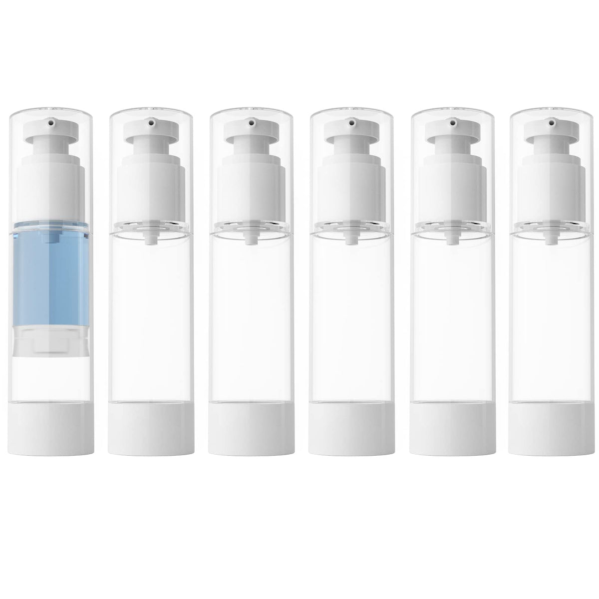 Longway 2.7Oz 80Ml Clear Airless Cosmetic Cream Pump Bottle Travel Size Dispenser Refillable Containers/Foundation Travel Pump B