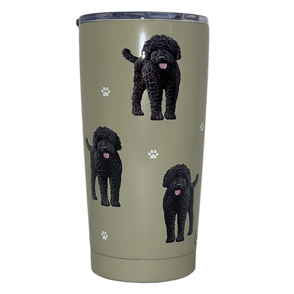 Black Labradoodle Tumbler Serengeti 16 Oz. Stainless Steel, Vacuum Insulated Tumbler With Spill Proof Lid - 3D Print - Insulated