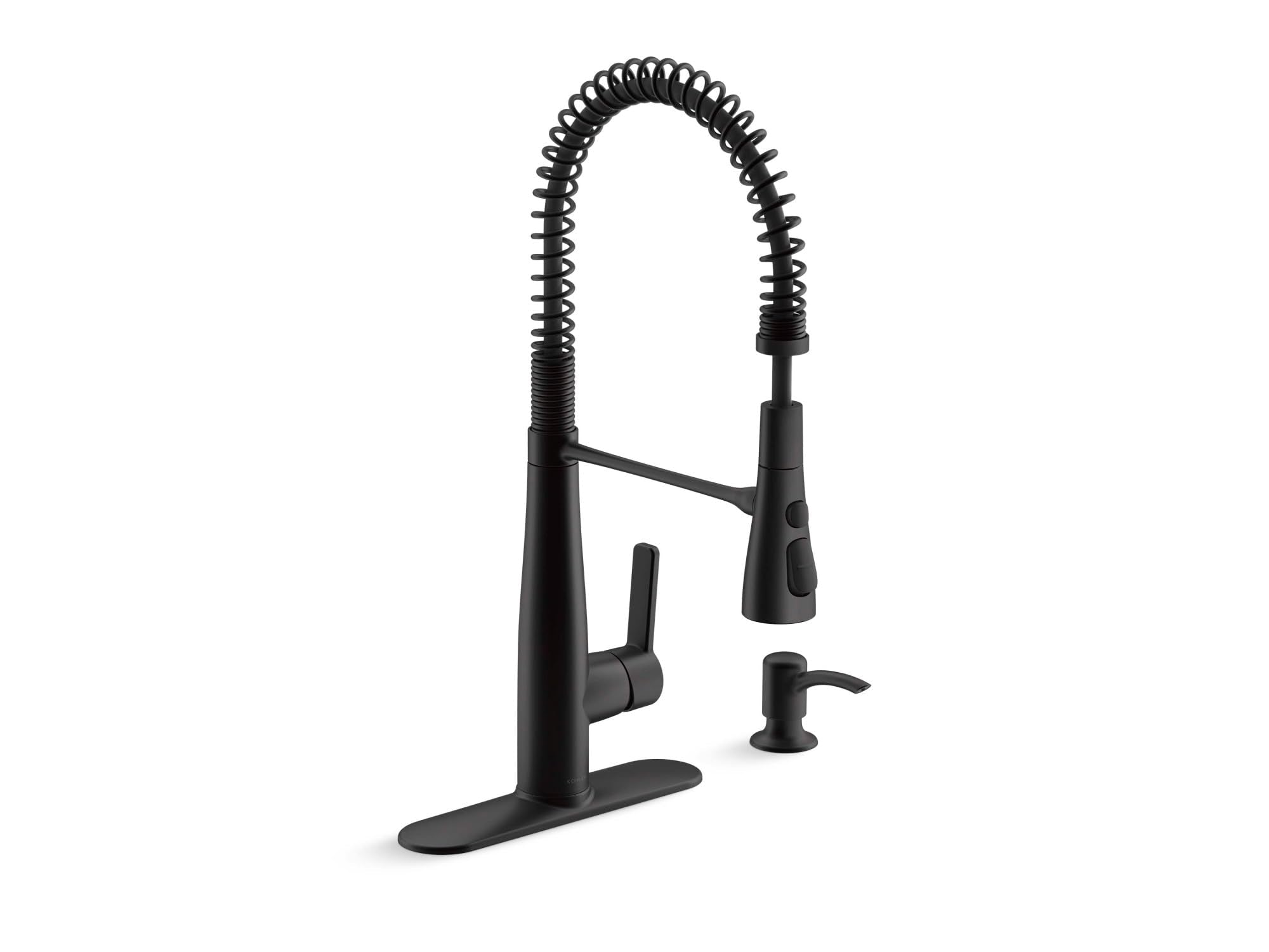 Kohler K-Rec22745-Sd-Bl Semi-Professional Kitchen Faucet With Soap Dispenser/Lotion Dispenser, Commercial Kitchen Sink Faucet Wi