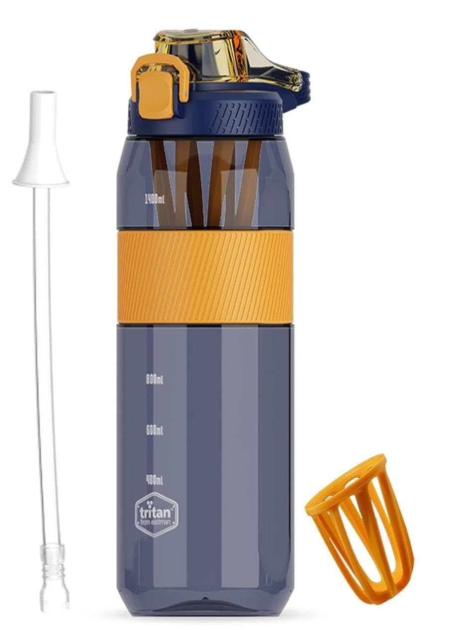 Clazkit 1600 ML Tritan BPA Free Water Bottle with Travel Mugs and Scale  Leak Proof, Durable, NonToxic, Perfect for Home, Offi