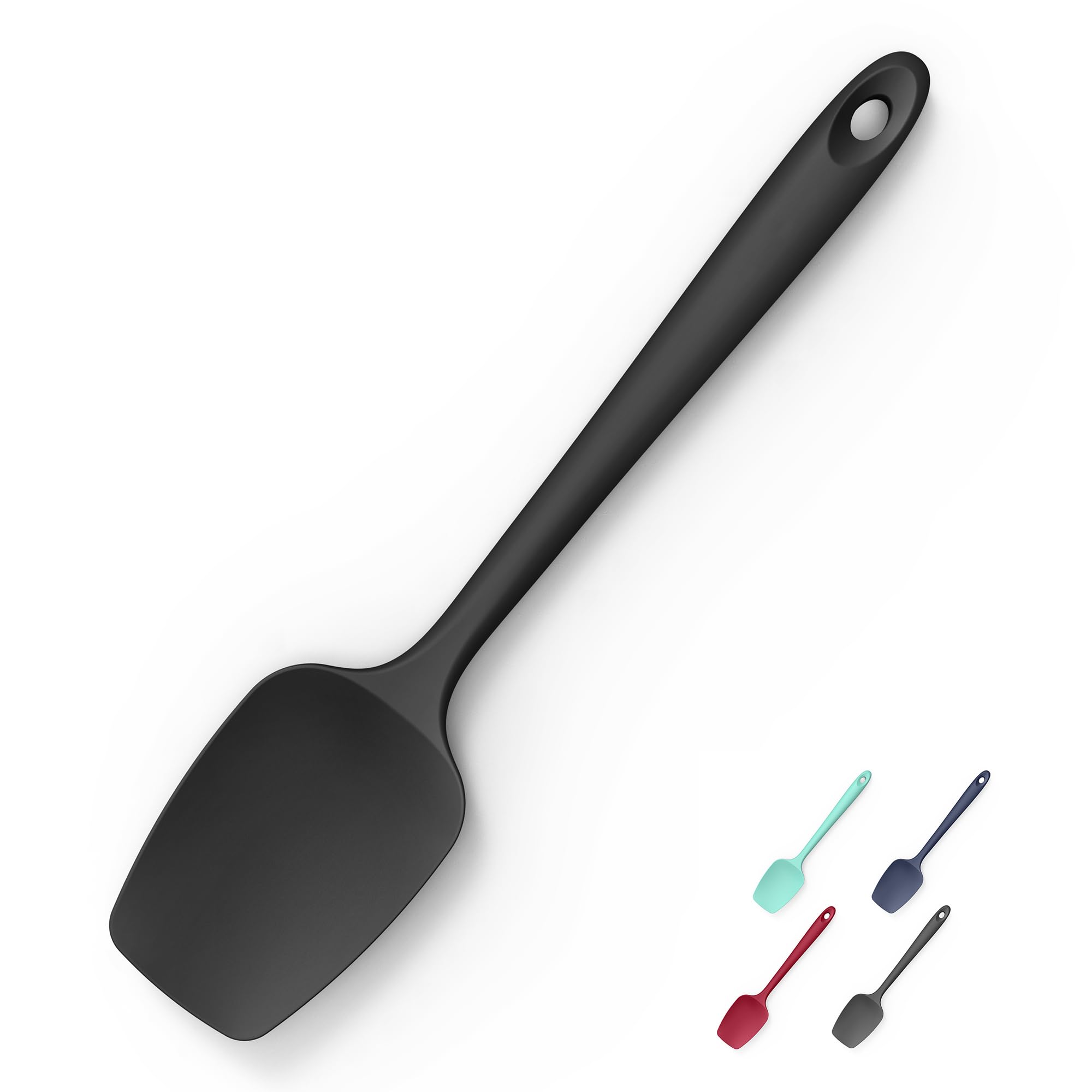Doosu 600F Heat Resistant Silicone Large Spoon, 11.4in, Black