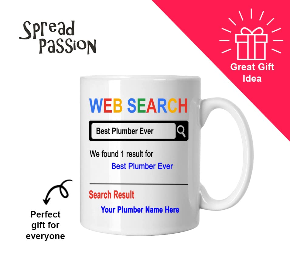 Spreadpassion Personalized Mug, Best Plumber Ever, Gift For Plumber, Birthday Christmas Basket Gift Idea, Custom Plumber Mug