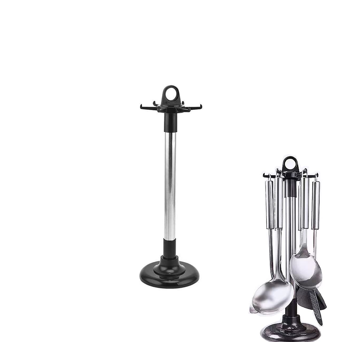 Ycsssd Kitchen Ware Storage Rack,Stainless Steel Kitchen Utensil Holder Organizer, Countertop 360 Degree Rotating Utensil Holder